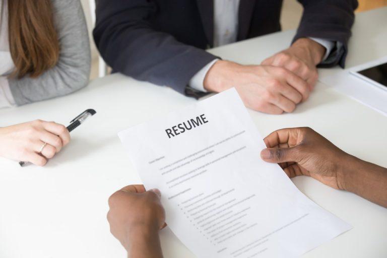 African american applicant holding curriculum vitae at interview Engineering Jobs South Africa